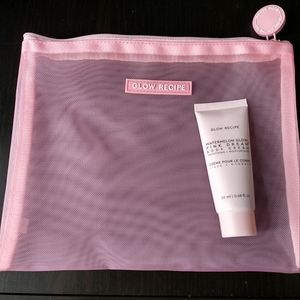 FREE ADD-ON WITH PURCHASE Pink Makeup Bag and Glow Cream NEW